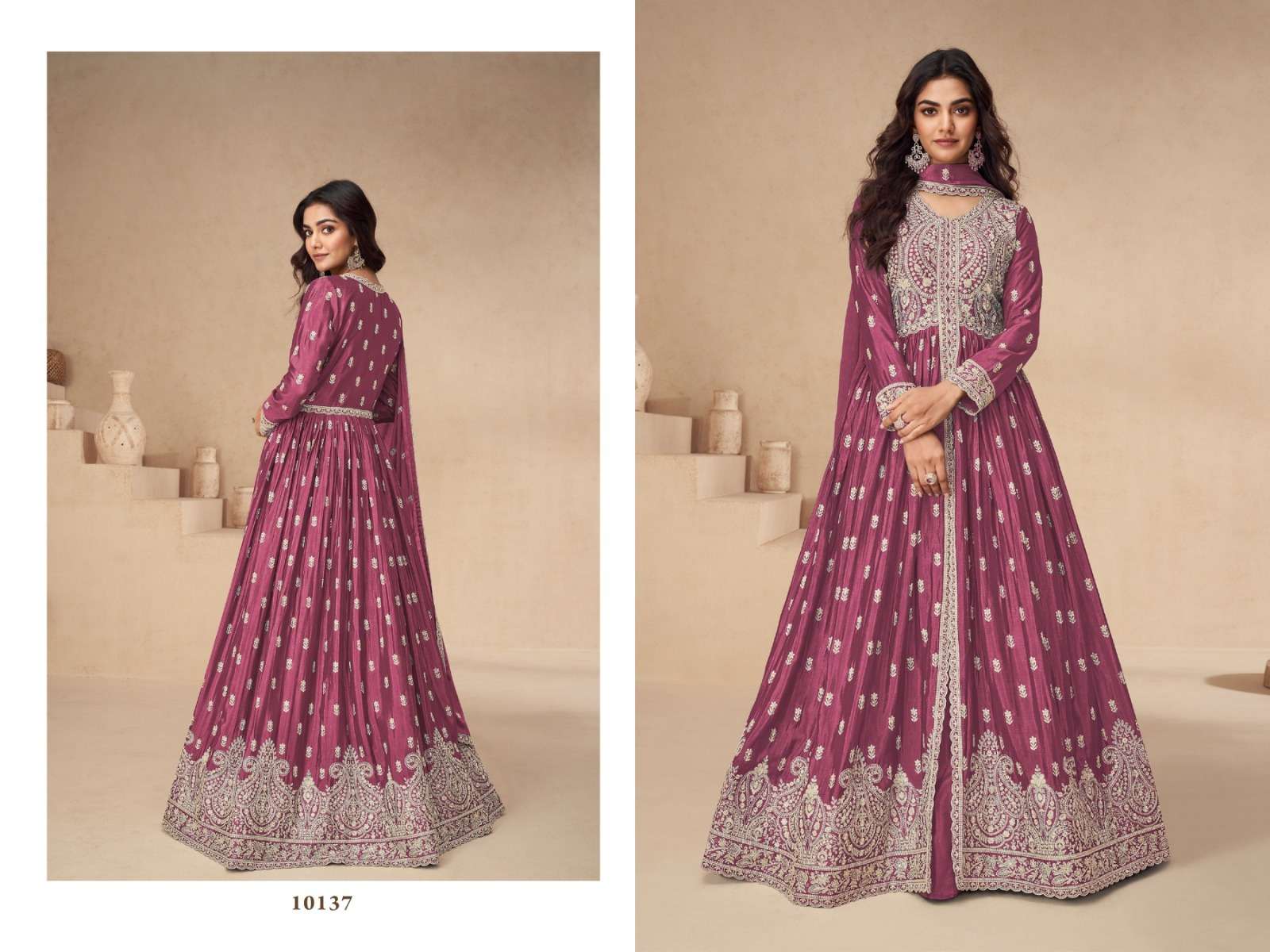 10136 VOL 39 COLOURS BOUTIQUE HEAVY WORK GOWN 3 PIECE SUIT WEDDING TYPE WHOLESALER